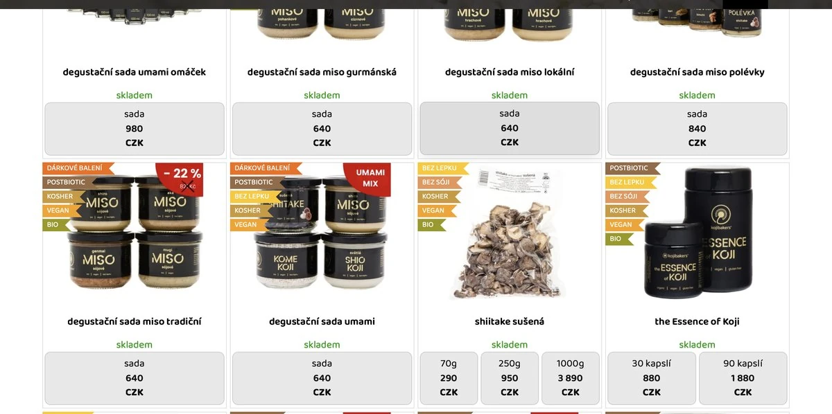 Cenník vytvorený z produktového feedu pre kojibakers.cz