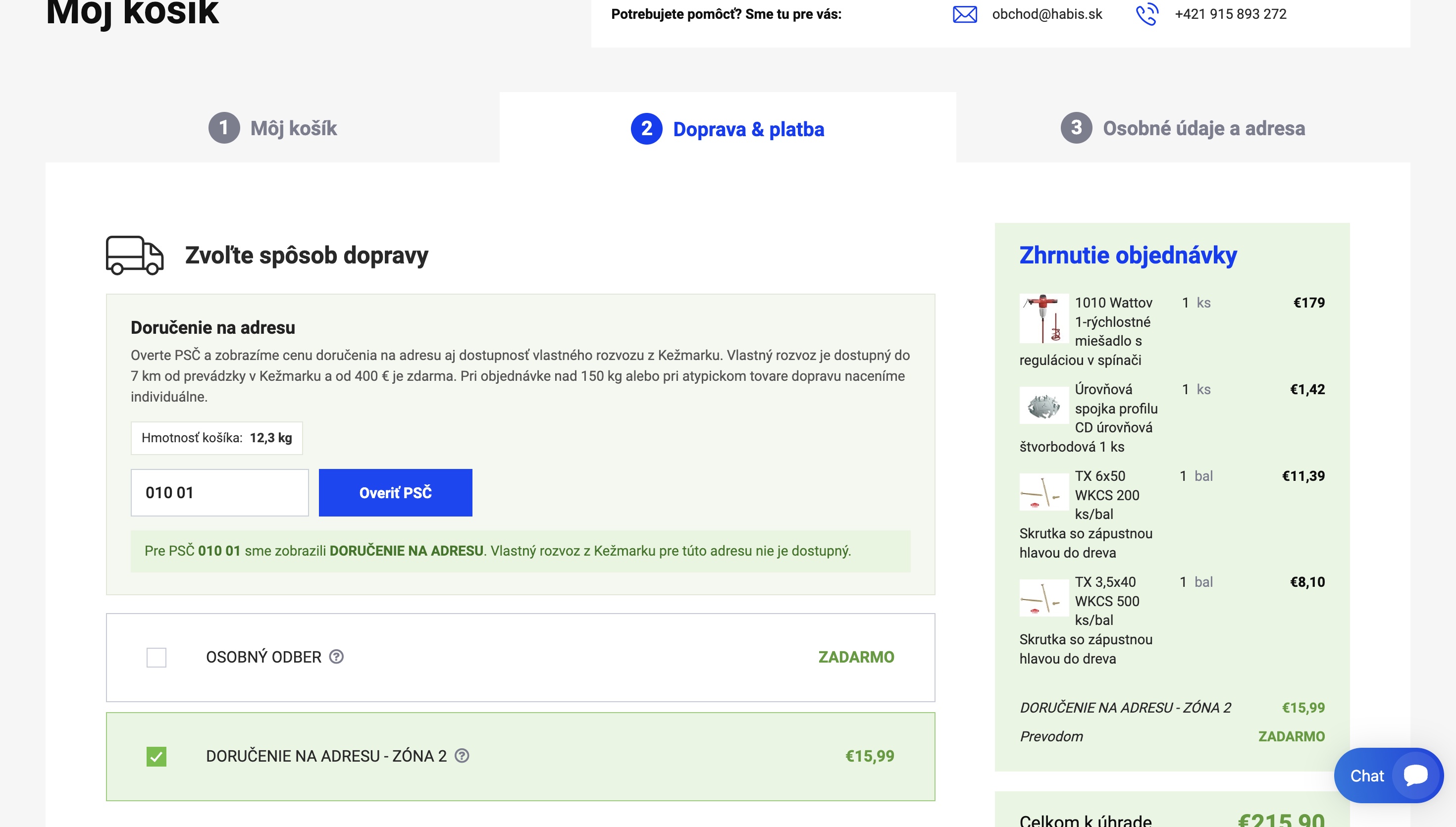 Automaticky vypočítaná cena dopravy podľa PSČ a doručovacej zóny v Shoptete